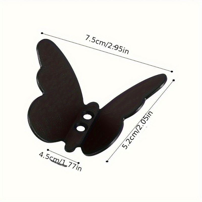 4 Pack Butterfly Decorative Metal Wall Hooks - Brushed Finish, Easy Install with 8 Screws, Durable Bathrobe Towel Storage Hooks for Entryway, Bedroom, Bathroom Organizer, Bathroom Hooks, Bedroom Organization, Butterflyshaped Hook, Sleek Hook Design