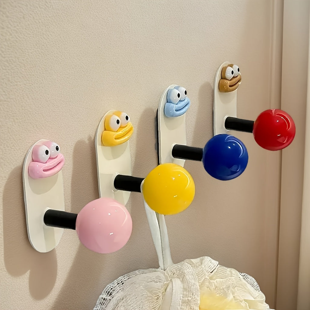 Easy-to-Install Adhesive Hooks Without Drilling - Strong Load-bearing, No-trace Wall and Door Hooks, Suitable for Towels and Clothes - Stylish Bathroom Storage Solution