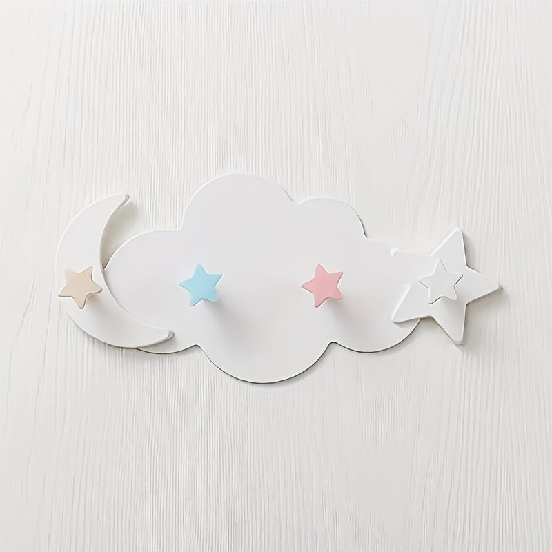 1pc PANLYNNER Plastic Cloud Wall Hook - Casual Style, Easy Install, No Trace Nail-Free, Strong Adhesive, Space-Saving, Reusable, Load-Bearing for Clothes, Hats, Accessories - Home & Kitchen Storage Organizer, Ideal for New Year'S & Valentine'S Day Gift