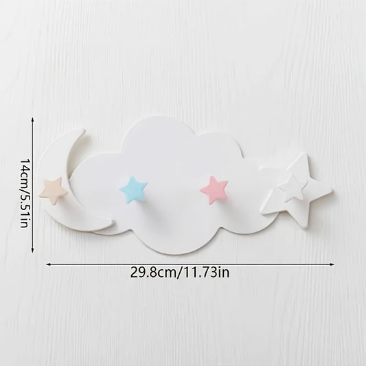 1pc PANLYNNER Plastic Cloud Wall Hook - Casual Style, Easy Install, No Trace Nail-Free, Strong Adhesive, Space-Saving, Reusable, Load-Bearing for Clothes, Hats, Accessories - Home & Kitchen Storage Organizer, Ideal for New Year'S & Valentine'S Day Gift