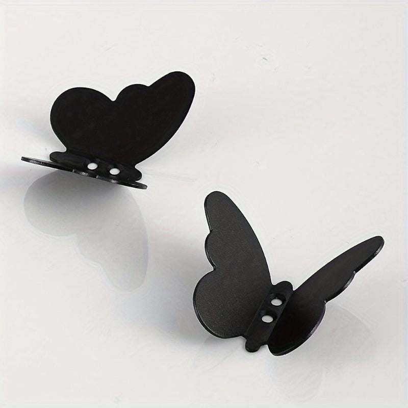 4 Pack Butterfly Decorative Metal Wall Hooks - Brushed Finish, Easy Install with 8 Screws, Durable Bathrobe Towel Storage Hooks for Entryway, Bedroom, Bathroom Organizer, Bathroom Hooks, Bedroom Organization, Butterflyshaped Hook, Sleek Hook Design