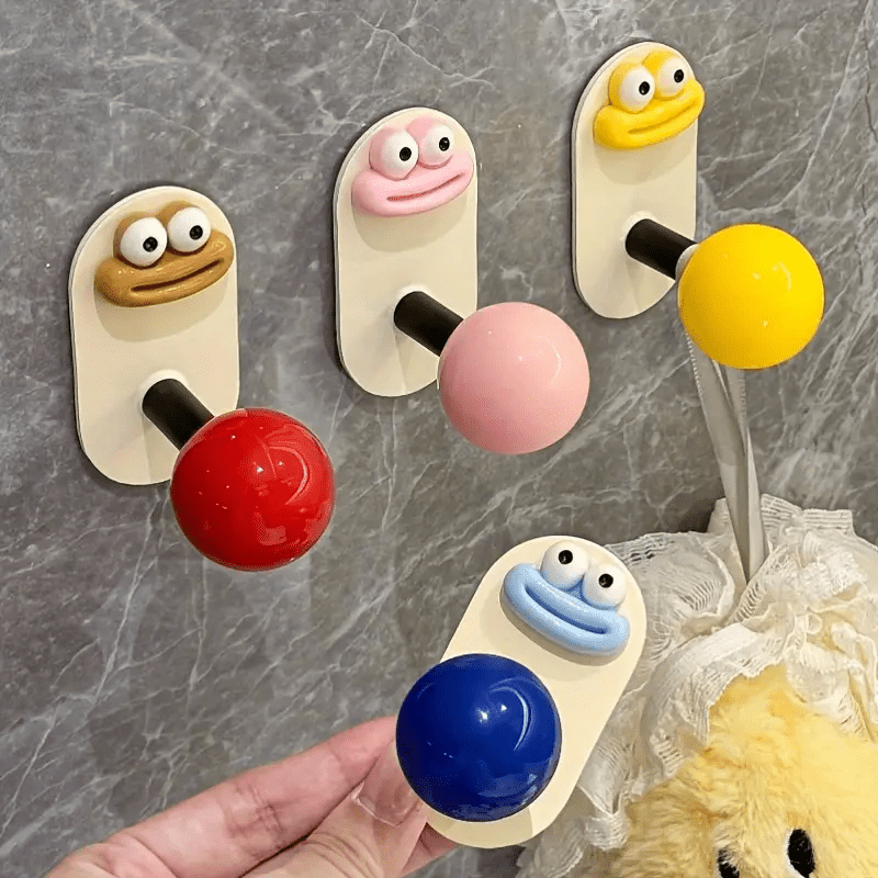 Easy-to-Install Adhesive Hooks Without Drilling - Strong Load-bearing, No-trace Wall and Door Hooks, Suitable for Towels and Clothes - Stylish Bathroom Storage Solution