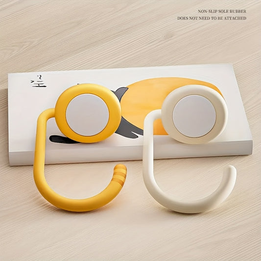 2pcs Portable Table Hooks, Easy to Install No Drilling Required, Heavy Duty Load Capacity, Casual Style Plastic Wall Hooks, Suitable for Backpacks, Dual Color, Compact and Portable Design, Utility Hooks