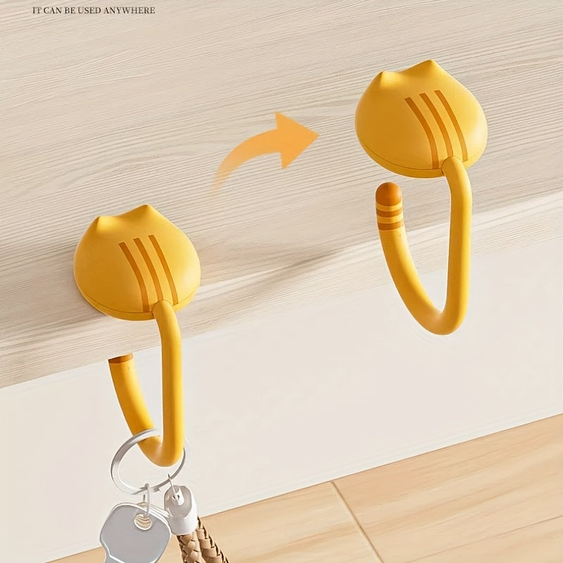 2pcs Portable Table Hooks, Easy to Install No Drilling Required, Heavy Duty Load Capacity, Casual Style Plastic Wall Hooks, Suitable for Backpacks, Dual Color, Compact and Portable Design, Utility Hooks