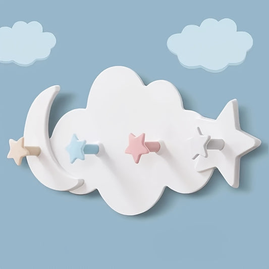 1pc PANLYNNER Plastic Cloud Wall Hook - Casual Style, Easy Install, No Trace Nail-Free, Strong Adhesive, Space-Saving, Reusable, Load-Bearing for Clothes, Hats, Accessories - Home & Kitchen Storage Organizer, Ideal for New Year'S & Valentine'S Day Gift