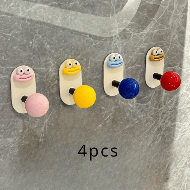 Easy-to-Install Adhesive Hooks Without Drilling - Strong Load-bearing, No-trace Wall and Door Hooks, Suitable for Towels and Clothes - Stylish Bathroom Storage Solution