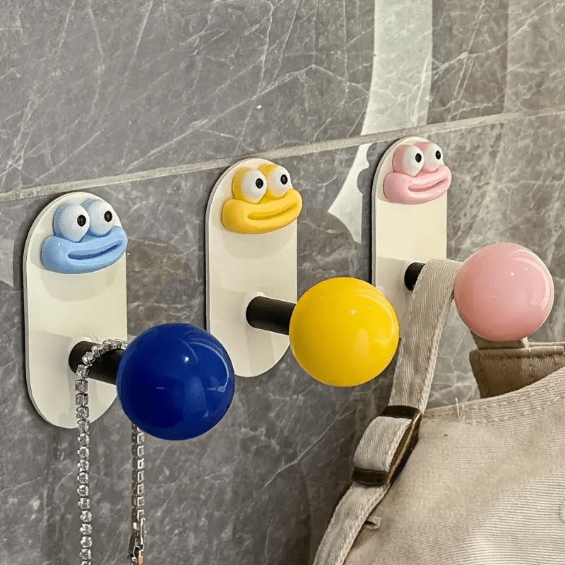 Easy-to-Install Adhesive Hooks Without Drilling - Strong Load-bearing, No-trace Wall and Door Hooks, Suitable for Towels and Clothes - Stylish Bathroom Storage Solution