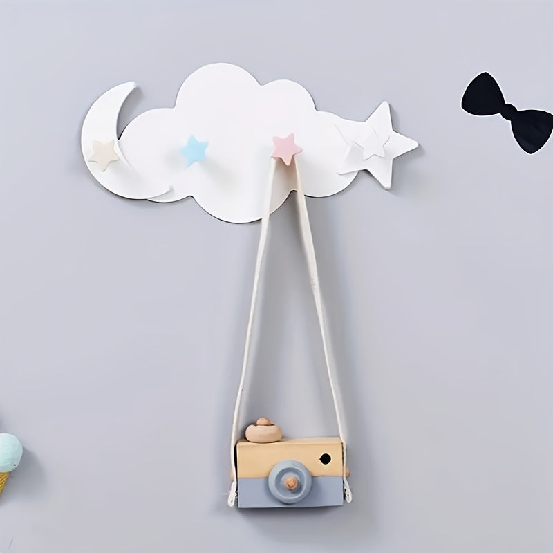1pc PANLYNNER Plastic Cloud Wall Hook - Casual Style, Easy Install, No Trace Nail-Free, Strong Adhesive, Space-Saving, Reusable, Load-Bearing for Clothes, Hats, Accessories - Home & Kitchen Storage Organizer, Ideal for New Year'S & Valentine'S Day Gift